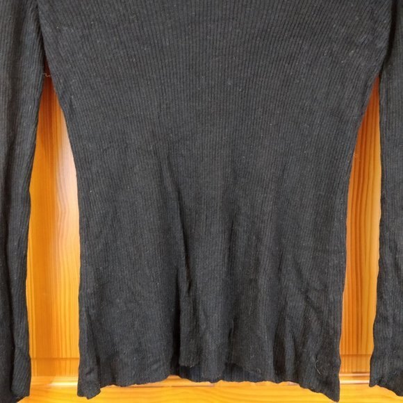 Aphorism Black V-Neck Sweater Long Sleeve Soft Angora Blend Large - Picture 6 of 7